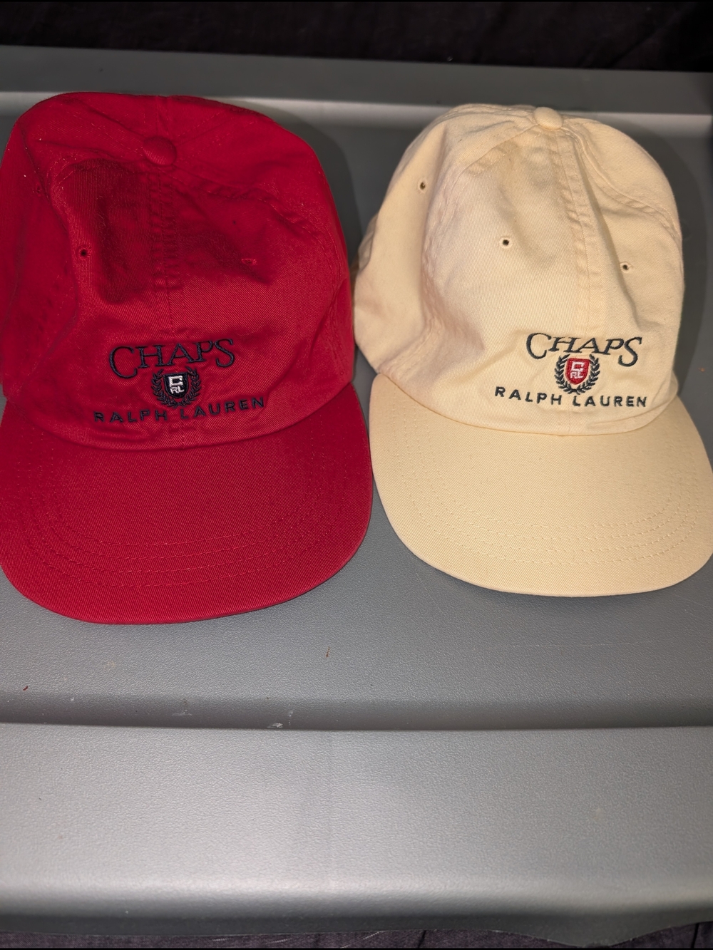 Chaps Red & Cream Cotton Golf  Baseball Caps